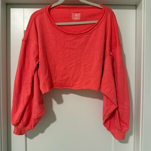 Free People Movement Coral Cropped Balloon Sleeve Sweatshirt